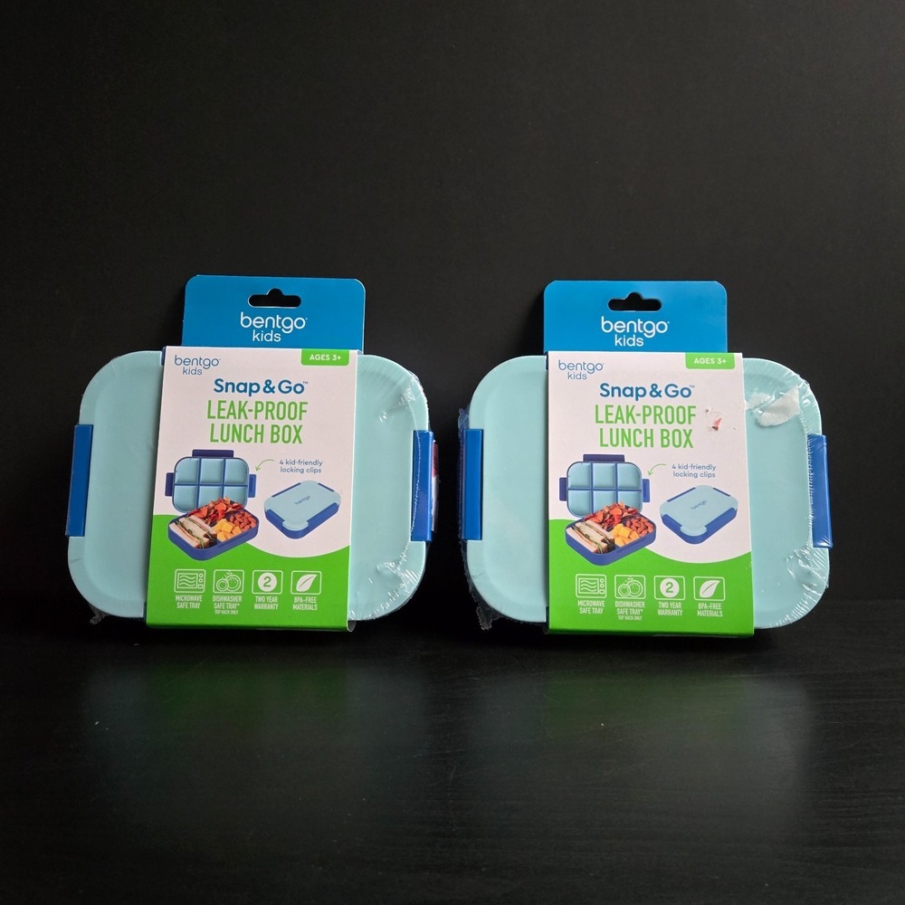 Bentgo Kids Snap & Go Leak-Proof Lunch Box - Blue - SET OF 2